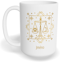Hrnek klasický velký s vlastním potiskem - Znamení zvěrokruhu Váhy