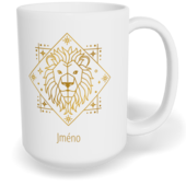 Hrnek klasický velký s vlastním potiskem - Znamení zvěrokruhu Lev