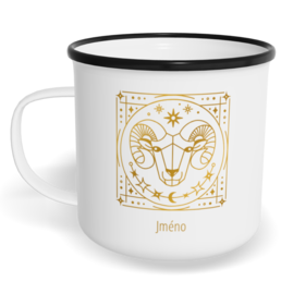 Hrnek plecháček s potiskem na míru - Znamení zvěrokruhu Beran