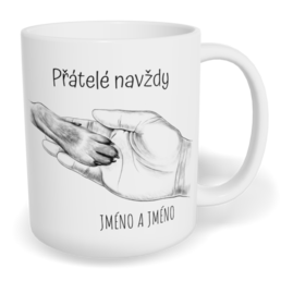 Hrnek klasický malý s vlastním potiskem - Pes, přátelé navždy