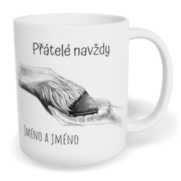 Hrnek klasický malý s vlastním potiskem - Kůň, přátelé navždy