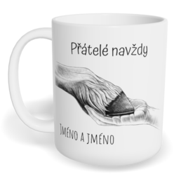Hrnek klasický malý s vlastním potiskem - Kůň, přátelé navždy
