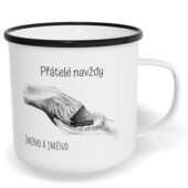 Hrnek plecháček s potiskem na míru - Kůň, přátelé navždy