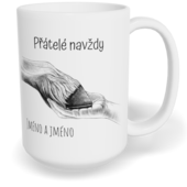 Hrnek klasický velký s vlastním potiskem - Kůň, přátelé navždy