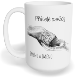 Hrnek klasický velký s vlastním potiskem - Kůň, přátelé navždy
