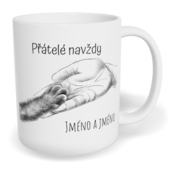Hrnek klasický malý s vlastním potiskem - Kočka, přátelé navždy