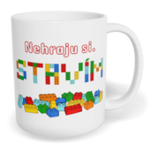 Hrnek klasický malý s vlastním potiskem - Nehraju si, stavím