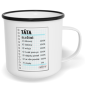 Hrnek plecháček s potiskem na míru - Táta/složení