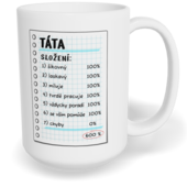 Hrnek klasický velký s vlastním potiskem - Táta/složení