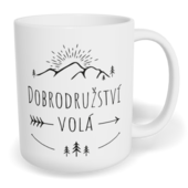 Hrnek klasický malý s vlastním potiskem - Dobrodružství volá