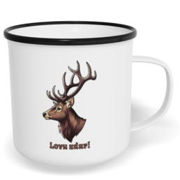 Hrnek plecháček s potiskem na míru - Lovu zdar!