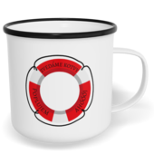 Hrnek plecháček s potiskem na míru - Záchranný kruh