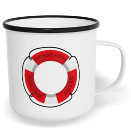 Hrnek plecháček s potiskem na míru - Záchranný kruh