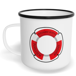 Hrnek plecháček s potiskem na míru - Záchranný kruh