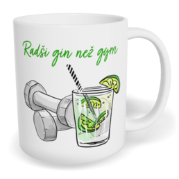 Hrnek klasický malý s vlastním potiskem - Gin/gym