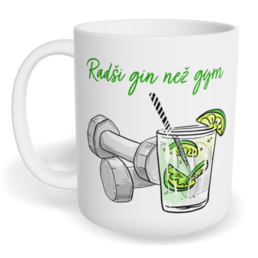 Hrnek klasický malý s vlastním potiskem - Gin/gym