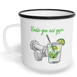 Hrnek plecháček s potiskem na míru - Gin/gym