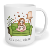 Hrnek klasický malý s vlastním potiskem - Nejsem single, mám kafe