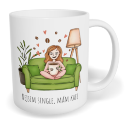 Hrnek klasický malý s vlastním potiskem - Nejsem single, mám kafe