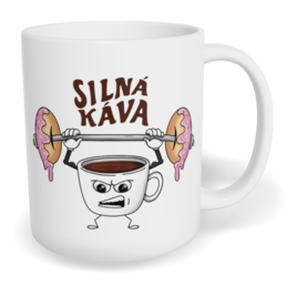 Hrnek klasický malý s vlastním potiskem - Silná káva