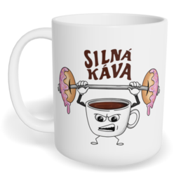 Hrnek klasický malý s vlastním potiskem - Silná káva