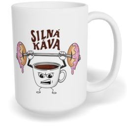 Hrnek klasický velký s vlastním potiskem - Silná káva