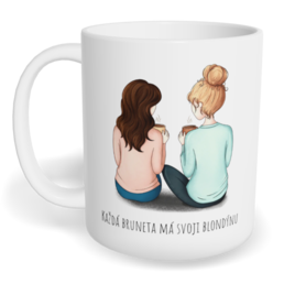 Hrnek klasický malý s vlastním potiskem - Každá bruneta má svoji blondýnu