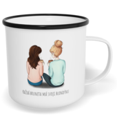 Hrnek plecháček s potiskem na míru - Každá bruneta má svoji blondýnu