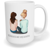 Hrnek klasický velký s vlastním potiskem - Každá bruneta má svoji blondýnu