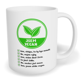 Hrnek klasický malý s vlastním potiskem - Vegan