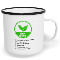 Hrnek plecháček s potiskem na míru - Vegan