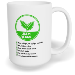 Hrnek klasický velký s vlastním potiskem - Vegan