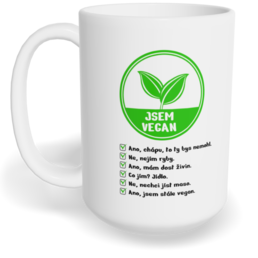 Hrnek klasický velký s vlastním potiskem - Vegan