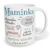 Hrnek klasický malý s vlastním potiskem - Moje maminka šrafovaná
