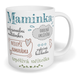 Hrnek klasický malý s vlastním potiskem - Moje maminka šrafovaná