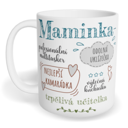 Hrnek klasický malý s vlastním potiskem - Moje maminka šrafovaná