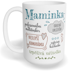 Hrnek klasický velký s vlastním potiskem - Moje maminka šrafovaná