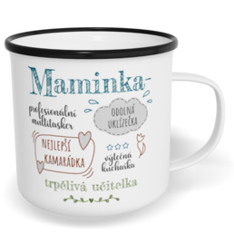 Hrnek plecháček s potiskem na míru - Moje maminka šrafovaná