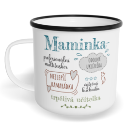 Hrnek plecháček s potiskem na míru - Moje maminka šrafovaná