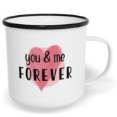 Hrnek plecháček s potiskem na míru - You and me forever