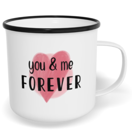 Hrnek plecháček s potiskem na míru - You and me forever