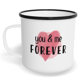 Hrnek plecháček s potiskem na míru - You and me forever