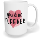 Hrnek klasický velký s vlastním potiskem - You and me forever