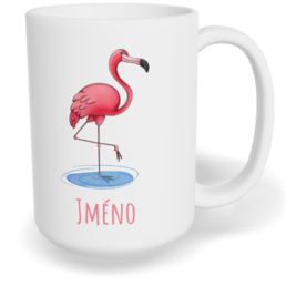 Hrnek klasický velký s vlastním potiskem - Plameňák
