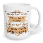 Hrnek klasický malý s vlastním potiskem - Učitel tvoří