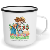 Hrnek plecháček s potiskem na míru - Zahradnice, každý nový den je příležitost pro zázrak