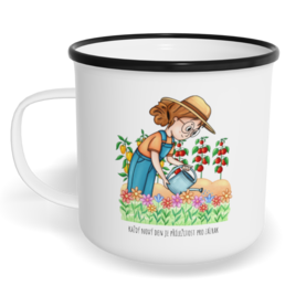 Hrnek plecháček s potiskem na míru - Zahradnice, každý nový den je příležitost pro zázrak