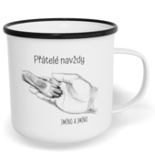 Hrnek plecháček s potiskem na míru - Pes, přátelé navždy