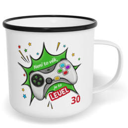 Hrnek plecháček s potiskem na míru - Není to věk, je to level