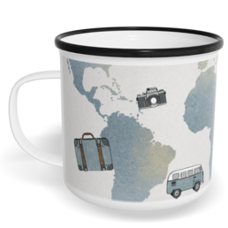 Hrnek plecháček s potiskem na míru - Travel